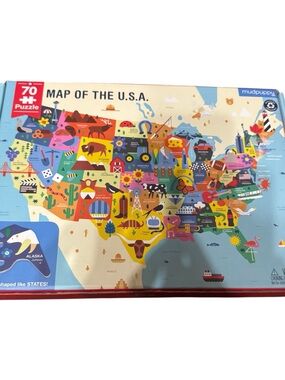 Mudpuppy Map of the U.S.A. 70 Piece Educational Puzzle State Shaped Pieces